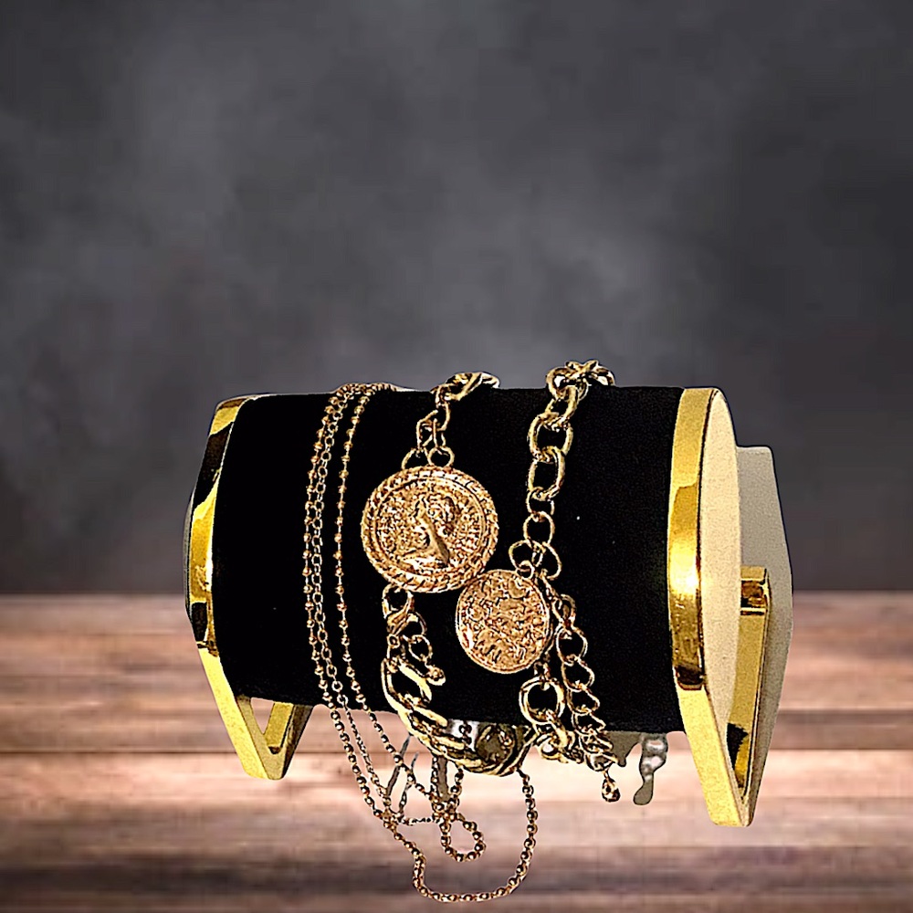 "Without Words" Gold Layered Coin Necklace Set - Picture 6 of 15